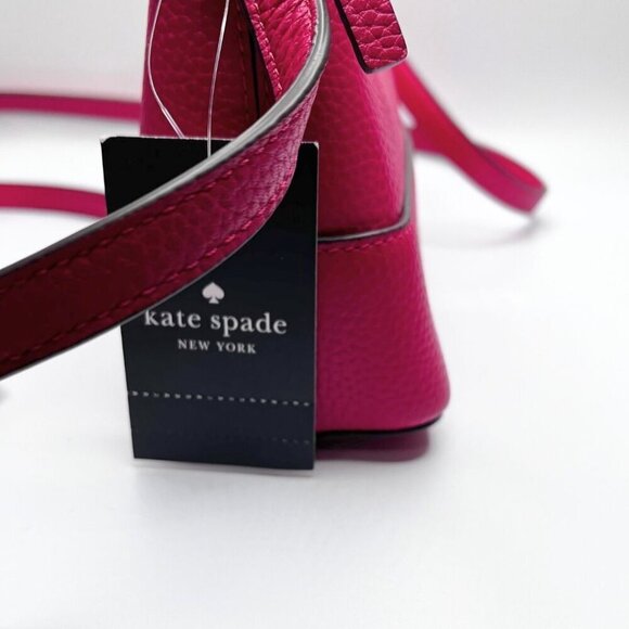 NWT KATE SPADE HANNA PEBBLED LEATHER SHOULDER BAG IN DARK PINK - OS - Picture 6 of 9